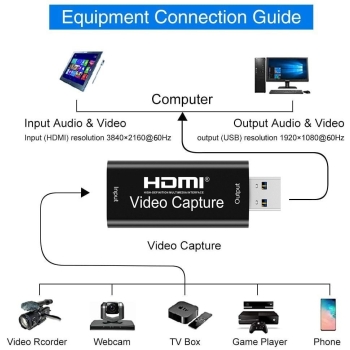HDMI na USB karta przechwytywania audio wideo do Windows/Mac OS, 1080p HD [22050000524]